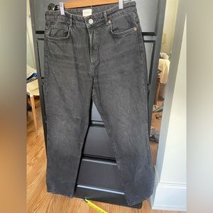 French Connection vintage wide leg, relaxed fit black‎ jeans size 8
